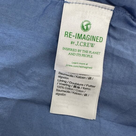 J Crew Smocked Puff Sleeve Midi Dress XL Blue Floral - Picture 11 of 14